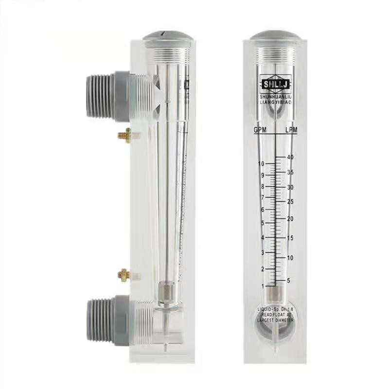 Mètre acrylique d'écoulement d'eau de débitmètre de bâti de panneau de la connexion 5GPM d'OEM PVC/SS pour le RO